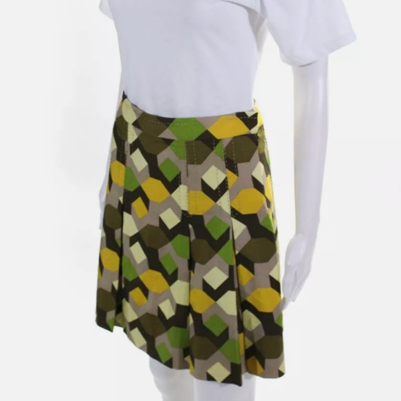 MARC JACOBS GEOMETRIC PRINT PLEATED SKIRT size 0 - Picture 2 of 8